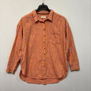 Picro Anthropologie Cotton Linen Button Shirt Top Blouse Size Medium C034 -16